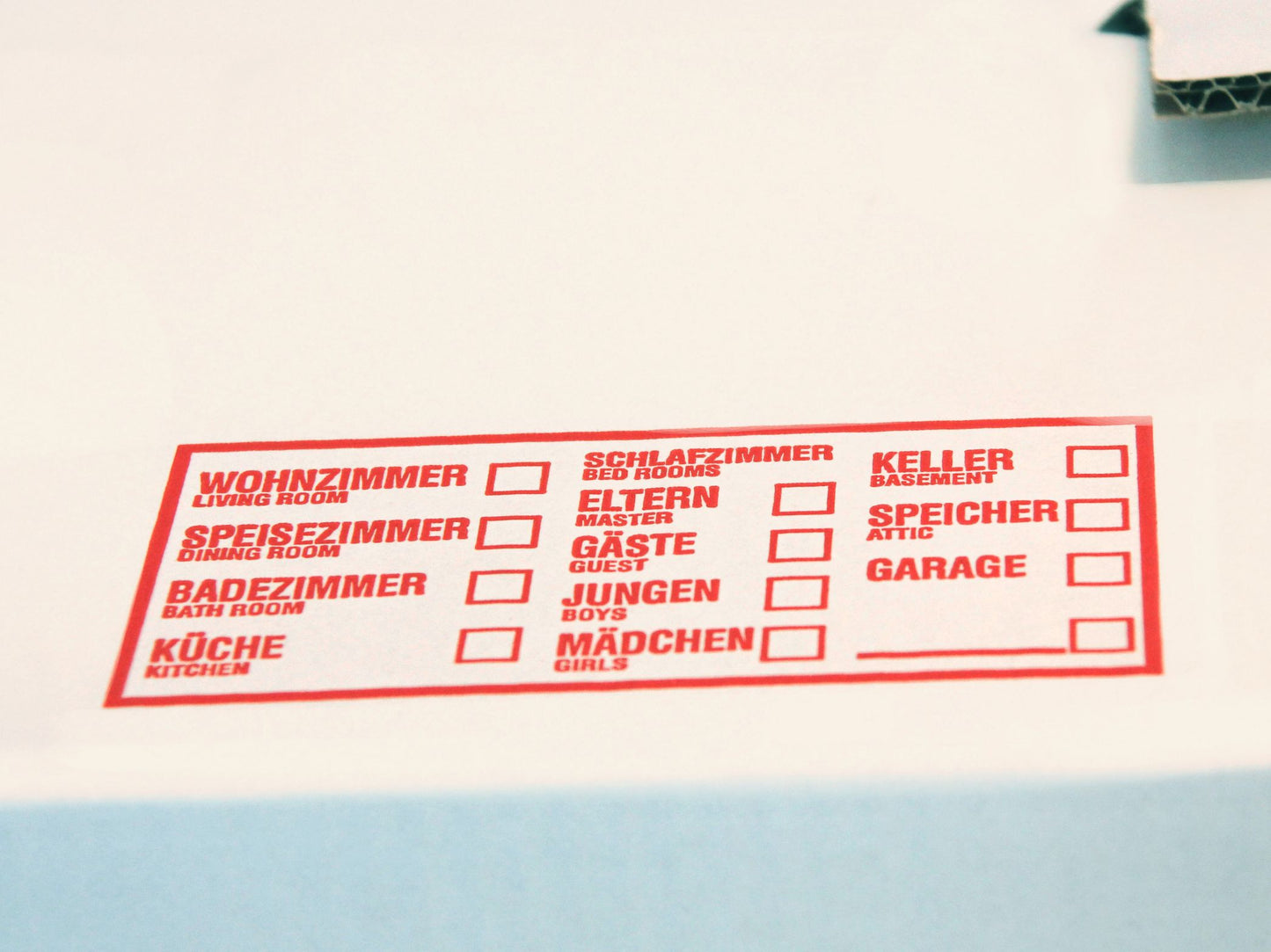 Umzugskarton Beschriftung